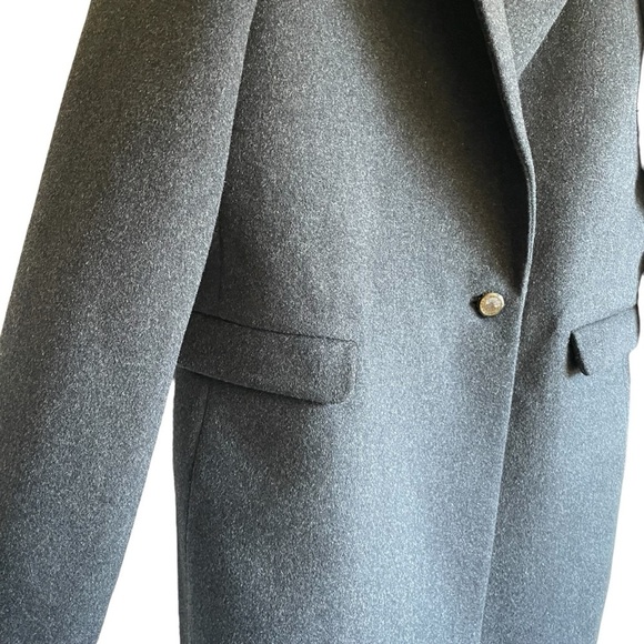 Scotch & Soda Classic Tailored Wool Blend Longline Lined Coat 0606 Grey Melange - Picture 6 of 14